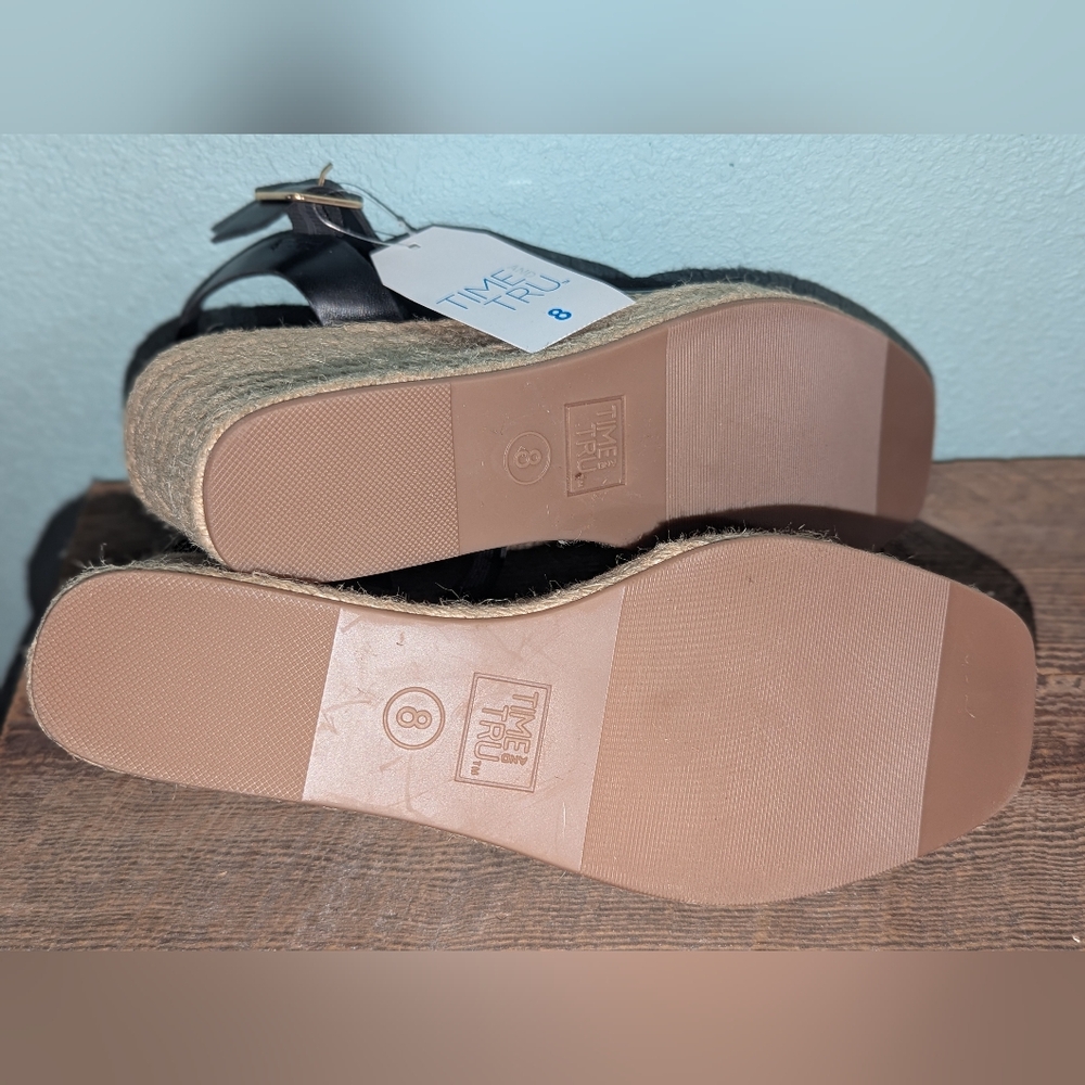 Time‎ and Tru Black Wedge Sandals - Picture 6 of 6
